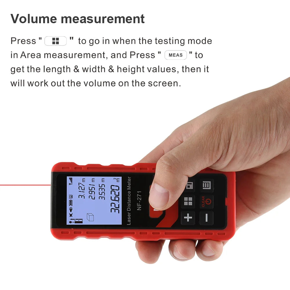 Noyafa NF-271 Laser Distance Meter 40M 80M Rangefinder Tape Range Finder Measure Device Digital Ruler Test Tool