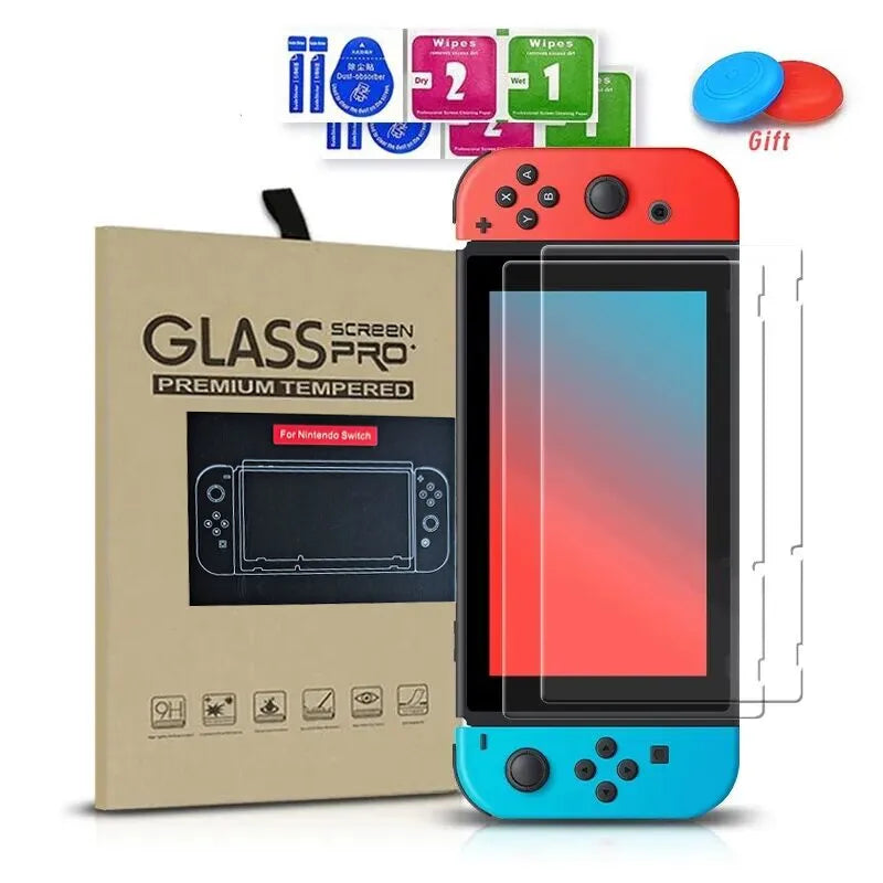 DATA FROG 2PCS Tempered Glass Screen Protector Compatible Nintendo Switch OLED 9H HD Clear Glass Film for Nintendos Switch OLED